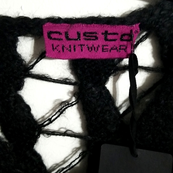 Nwt Custo Barcelona Knitwear Sweater Webbed Open Hollow Knit Vintage Alpaca L 1X - Picture 5 of 11